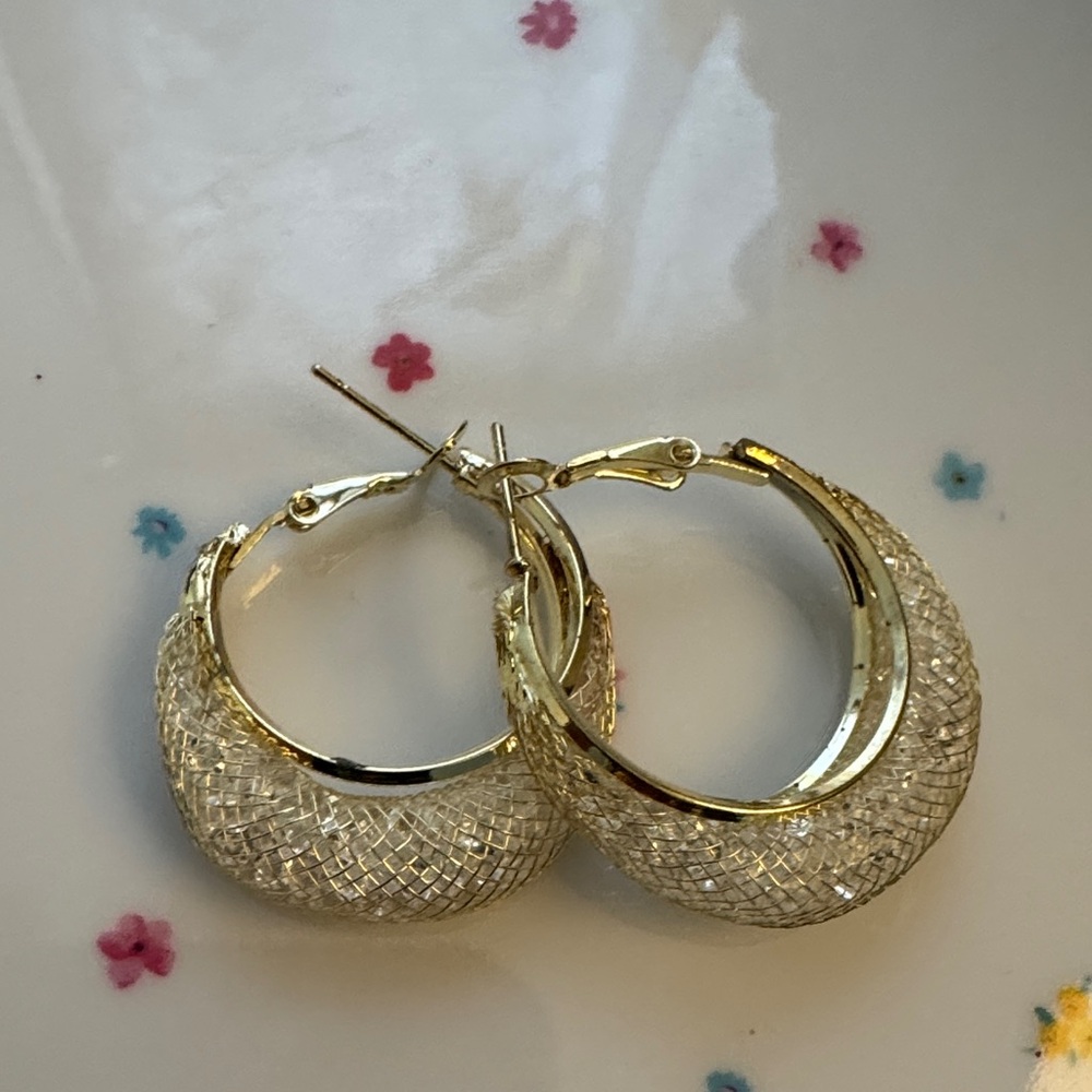 Fashion Jewelry Gold and Silver Textured Earrings